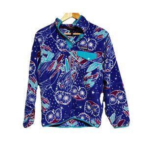 Patagonia Synchilla Owl Abstract Print Snap T Fleece Pullover, Size Small, 25455